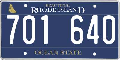 RI license plate 701640
