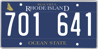 RI license plate 701641