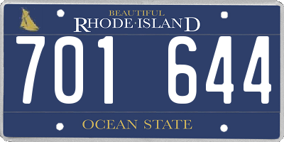 RI license plate 701644