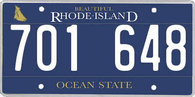 RI license plate 701648