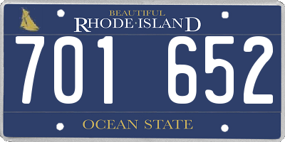 RI license plate 701652