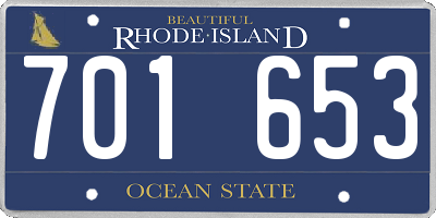 RI license plate 701653