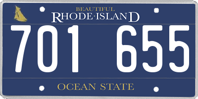 RI license plate 701655