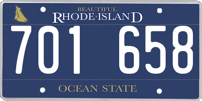 RI license plate 701658