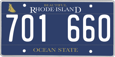 RI license plate 701660