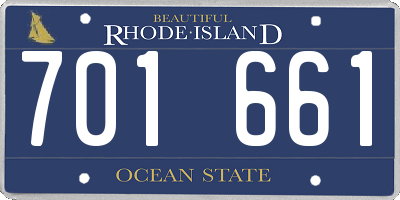 RI license plate 701661