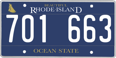 RI license plate 701663