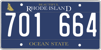 RI license plate 701664