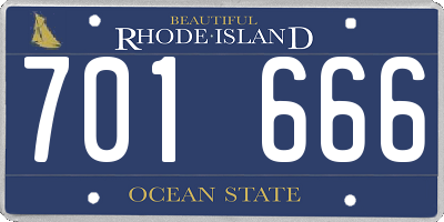 RI license plate 701666