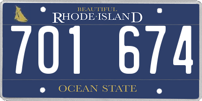 RI license plate 701674