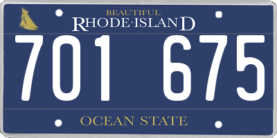 RI license plate 701675