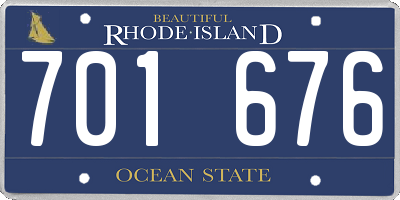 RI license plate 701676