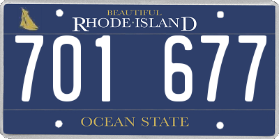 RI license plate 701677