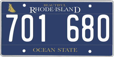 RI license plate 701680