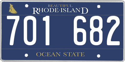 RI license plate 701682