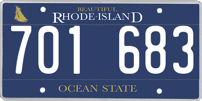 RI license plate 701683