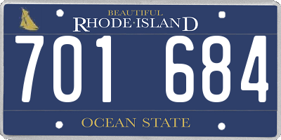 RI license plate 701684