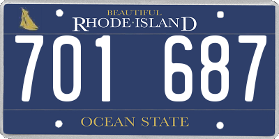 RI license plate 701687