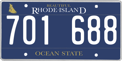 RI license plate 701688