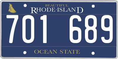 RI license plate 701689