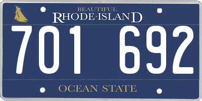RI license plate 701692