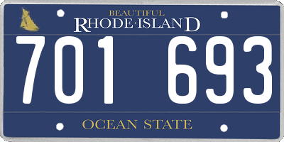 RI license plate 701693
