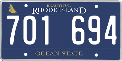 RI license plate 701694