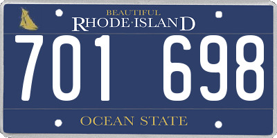 RI license plate 701698