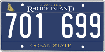 RI license plate 701699