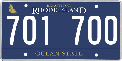 RI license plate 701700