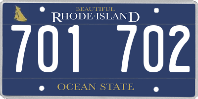 RI license plate 701702