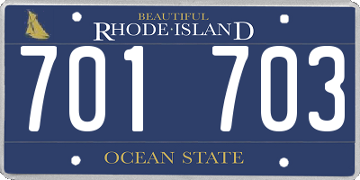 RI license plate 701703