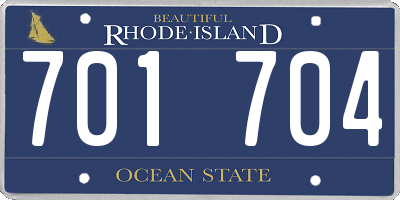 RI license plate 701704
