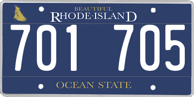 RI license plate 701705