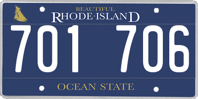 RI license plate 701706