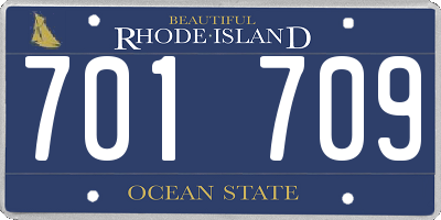 RI license plate 701709