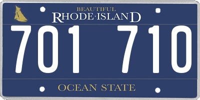 RI license plate 701710
