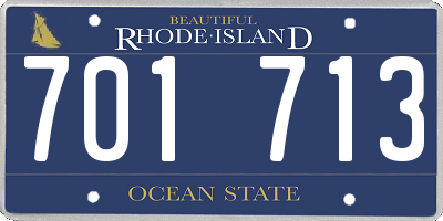 RI license plate 701713