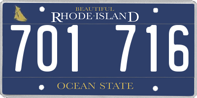 RI license plate 701716
