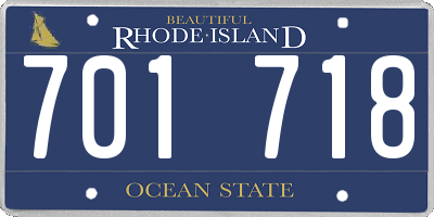 RI license plate 701718
