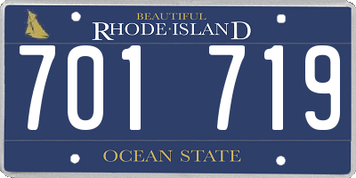 RI license plate 701719