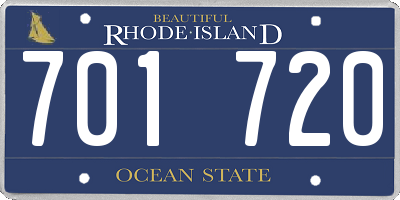 RI license plate 701720