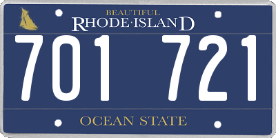 RI license plate 701721