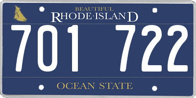 RI license plate 701722