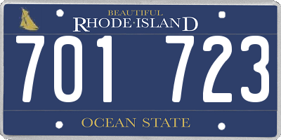 RI license plate 701723