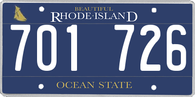 RI license plate 701726