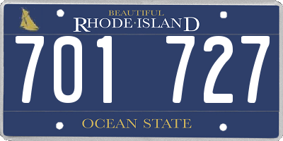 RI license plate 701727