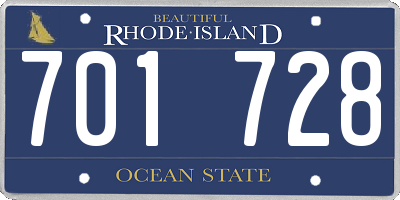 RI license plate 701728