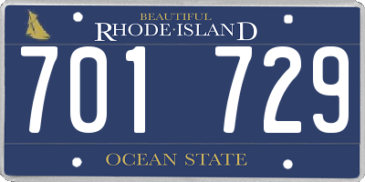 RI license plate 701729