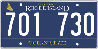 RI license plate 701730